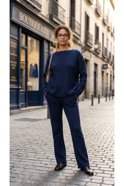 C8996 Conjunto punto mujer canalé