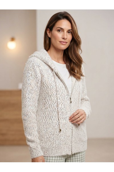 G7650 CHAQUETA PUNTO MUJER CON CAPUCHA
