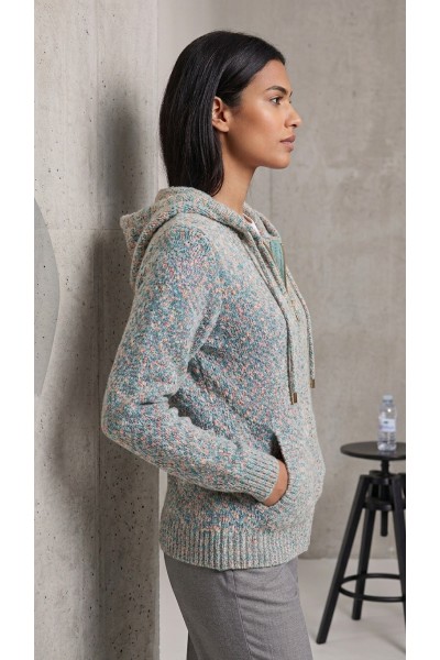 G7650 CHAQUETA PUNTO MUJER CON CAPUCHA