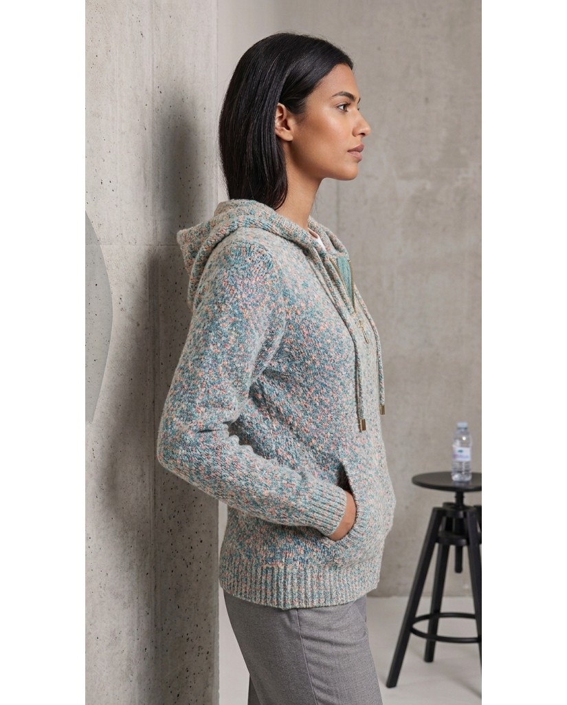 G7650 CHAQUETA PUNTO MUJER CON CAPUCHA