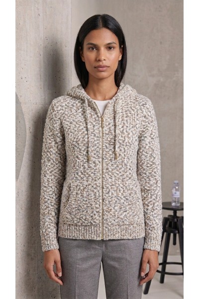 G7650 CHAQUETA PUNTO MUJER CON CAPUCHA