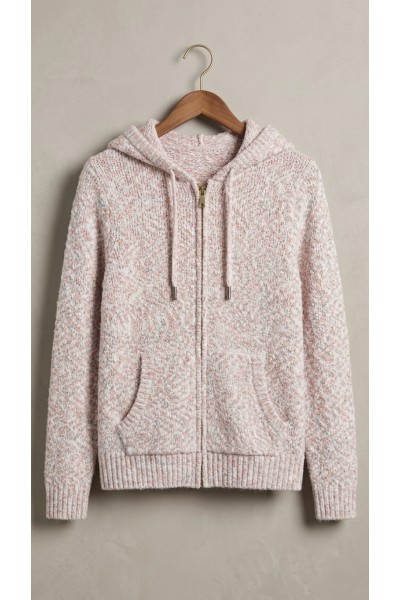 G7650 CHAQUETA PUNTO MUJER CON CAPUCHA