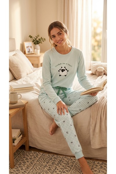 D125 Pijama mujer manga...