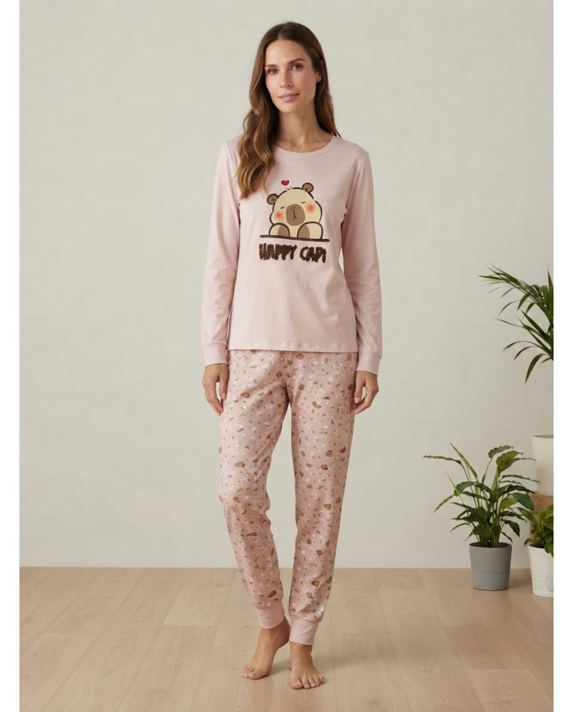 D855 Pijama mujer afelpado Happy Capi