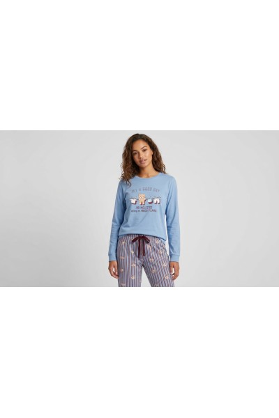 D868 Pijama mujer manga larga afelpado "Good Day"
