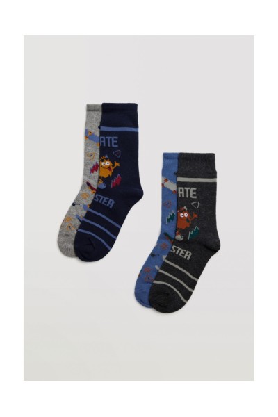 42242 Pack de 2 calcetines niño monstruo