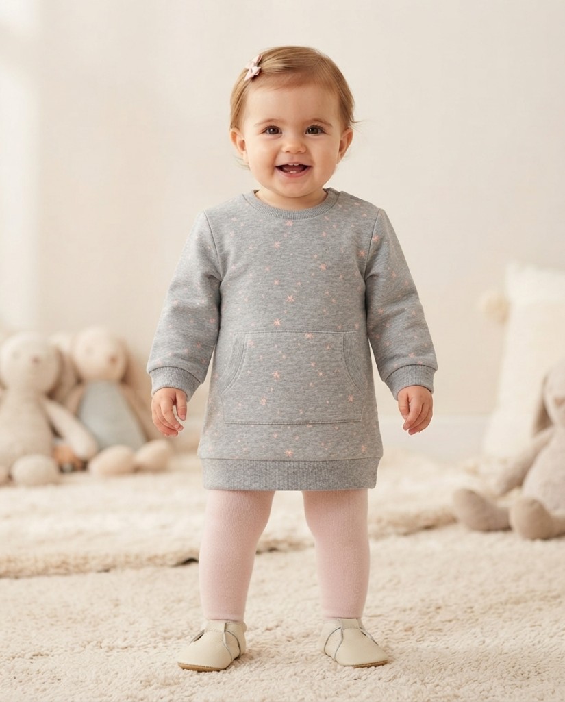 231024 VESTIDO SUDADERA NIÑA GRIS BABYBOL