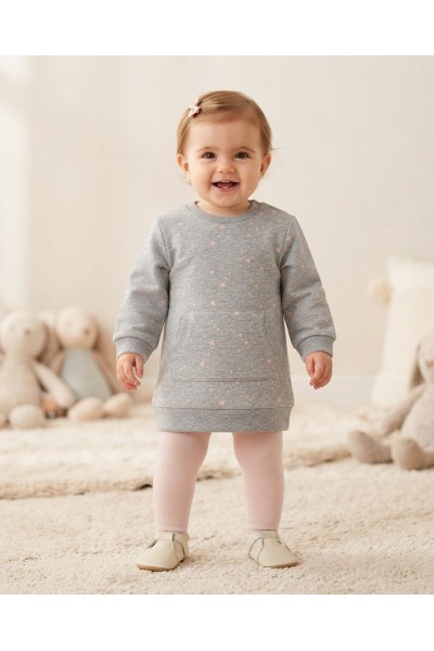 231024 VESTIDO SUDADERA NIÑA GRIS BABYBOL