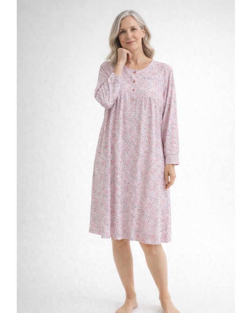 6640 Camison Mujer de Interlock Perchado Rosa