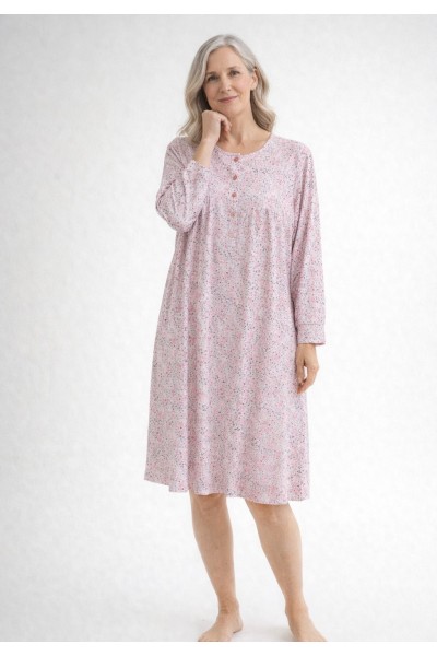 6640 Camison Mujer de Interlock Perchado Rosa
