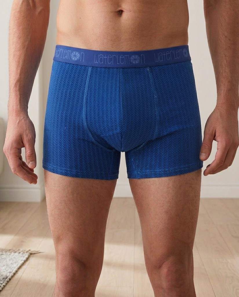 WT5ESPIGAA Bóxer Hombre azul "Espigas"