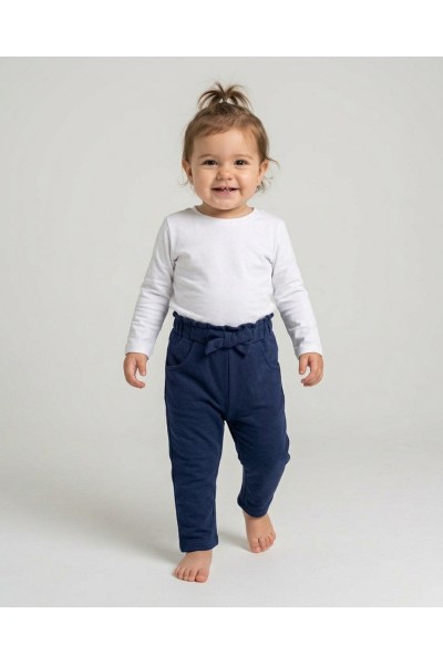 O56362-35GRA1 Pantalon jogging niña lazo Marino