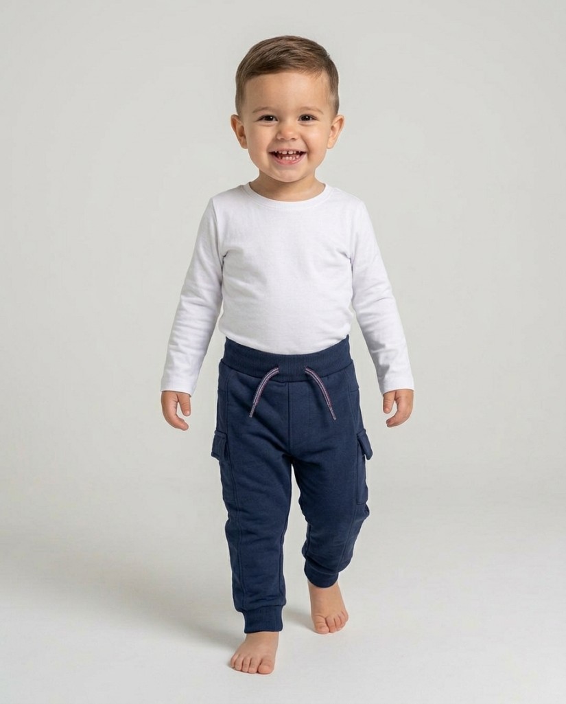 O56723-35GRA1 Pantalon jogging bebe niño