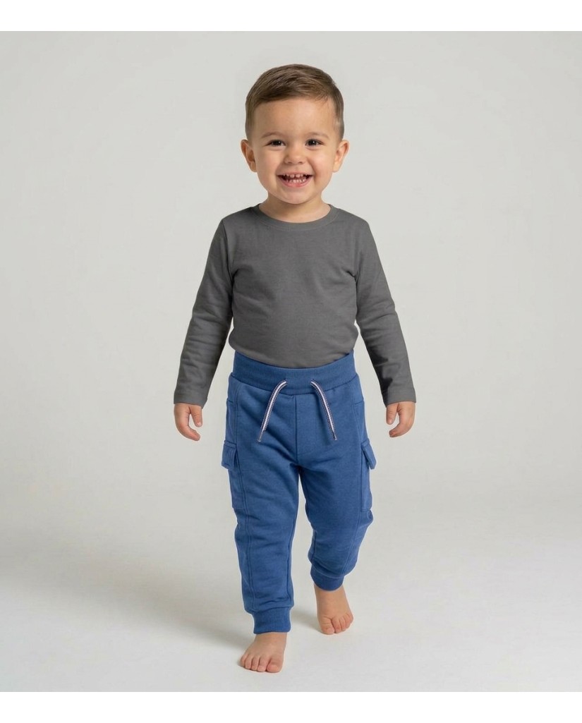 O56723-35GRA Pantalon jogging bebe niño azul