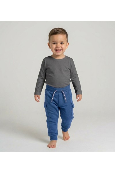 O56723-35GRA Pantalon jogging bebe niño azul