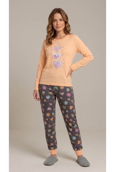 26000 Pijama mujer manga larga corazones