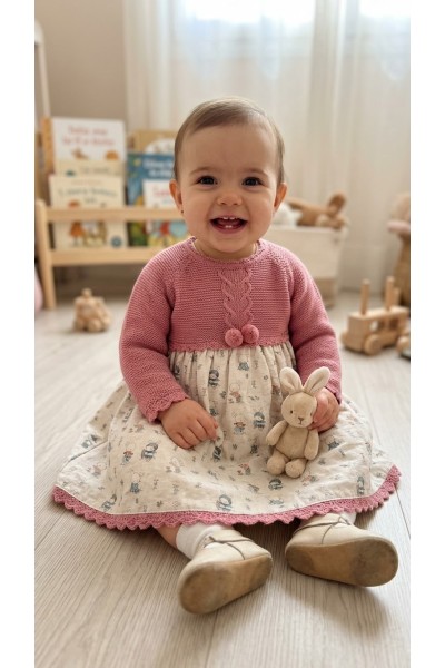 10121 Vestido infantil Conejitos