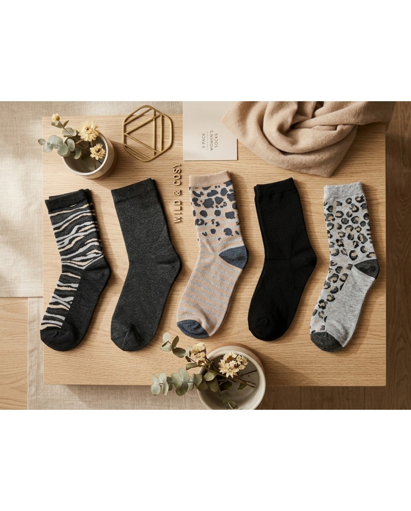 EHW2634 Pack 5 Calcetines de mujer Wild & Cosy