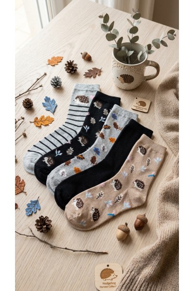 EHW2635 Pack 5 Calcetines de mujer Forest Edition