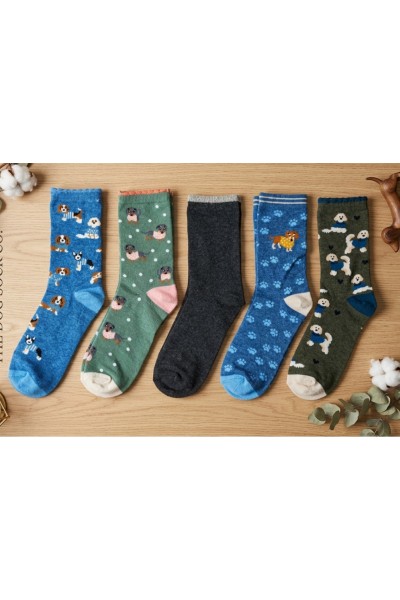 EHW2628 Pack 5 Calcetines de mujer