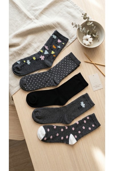 EHW2630 Pack 5 Calcetines de mujer Floral