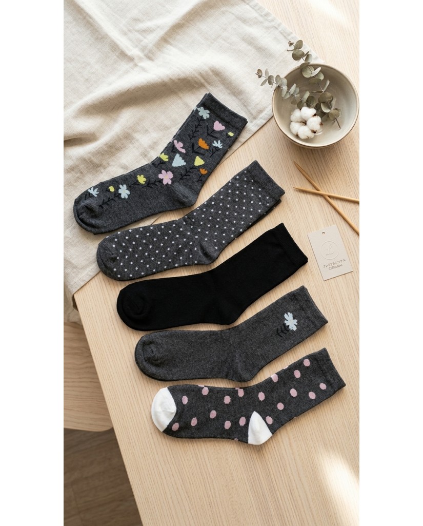 EHW2630 Pack 5 Calcetines de mujer Floral