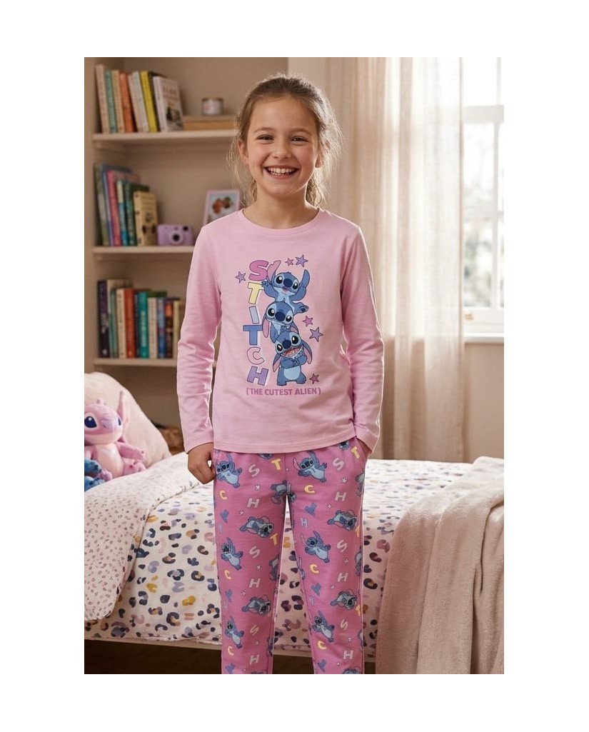 NW1932 Pijama niña manga larga algodón Stitch