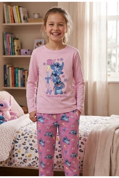 NW1932 Pijama niña manga larga algodón Stitch