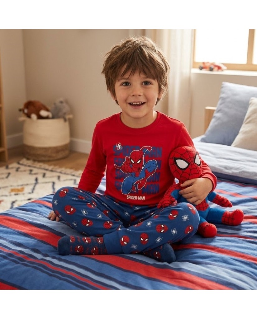 NW1934 Pijama manga larga niño algodón Spiderman