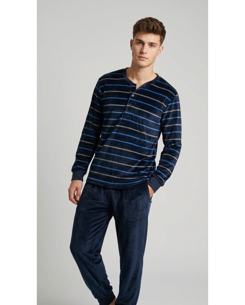 26023 Pijama hombre manga larga terciopelo