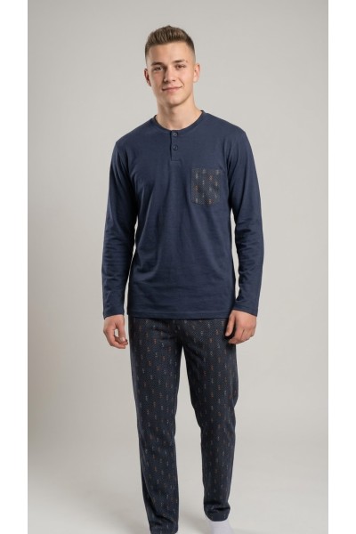 26012 Pijama hombre manga larga espiga