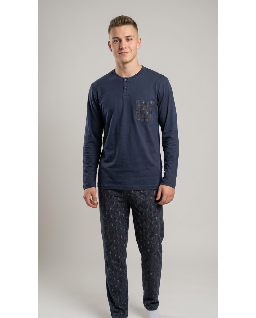 26012 Pijama hombre manga larga espiga