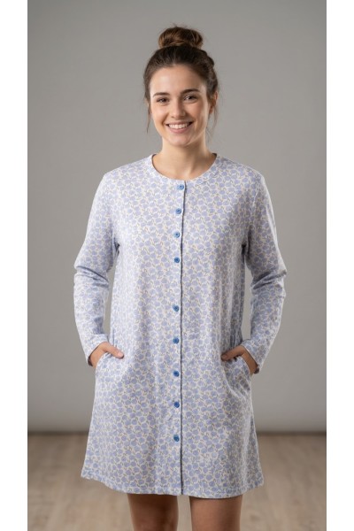 26030 Camisón mujer manga larga flores lilas