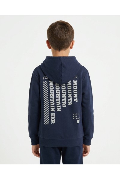 O56219-1GRA Sudadera con capucha marino Mountains EXp.