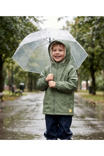 5611 CHAQUETA IMPERMEABLE VERDE LISO