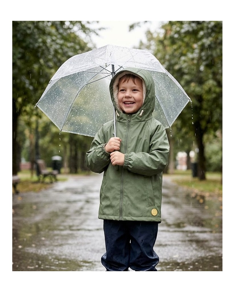 5611 CHAQUETA IMPERMEABLE VERDE LISO