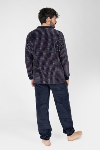 M26115 PIJAMA HOMBRE MUNFLÓN GEOMÉTRICO TRICOLOR