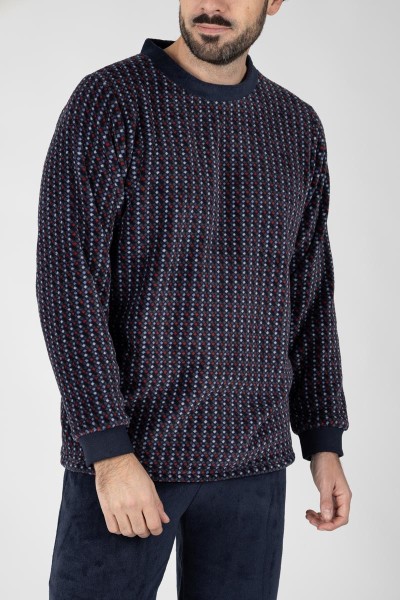 M26115 PIJAMA HOMBRE MUNFLÓN GEOMÉTRICO TRICOLOR