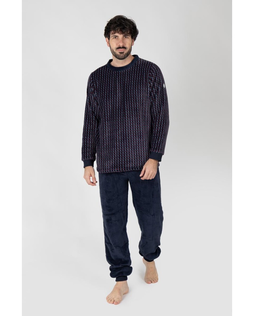 M26115 PIJAMA HOMBRE MUNFLÓN GEOMÉTRICO TRICOLOR