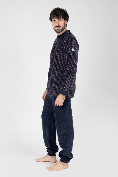 M26115 PIJAMA HOMBRE MUNFLÓN GEOMÉTRICO TRICOLOR