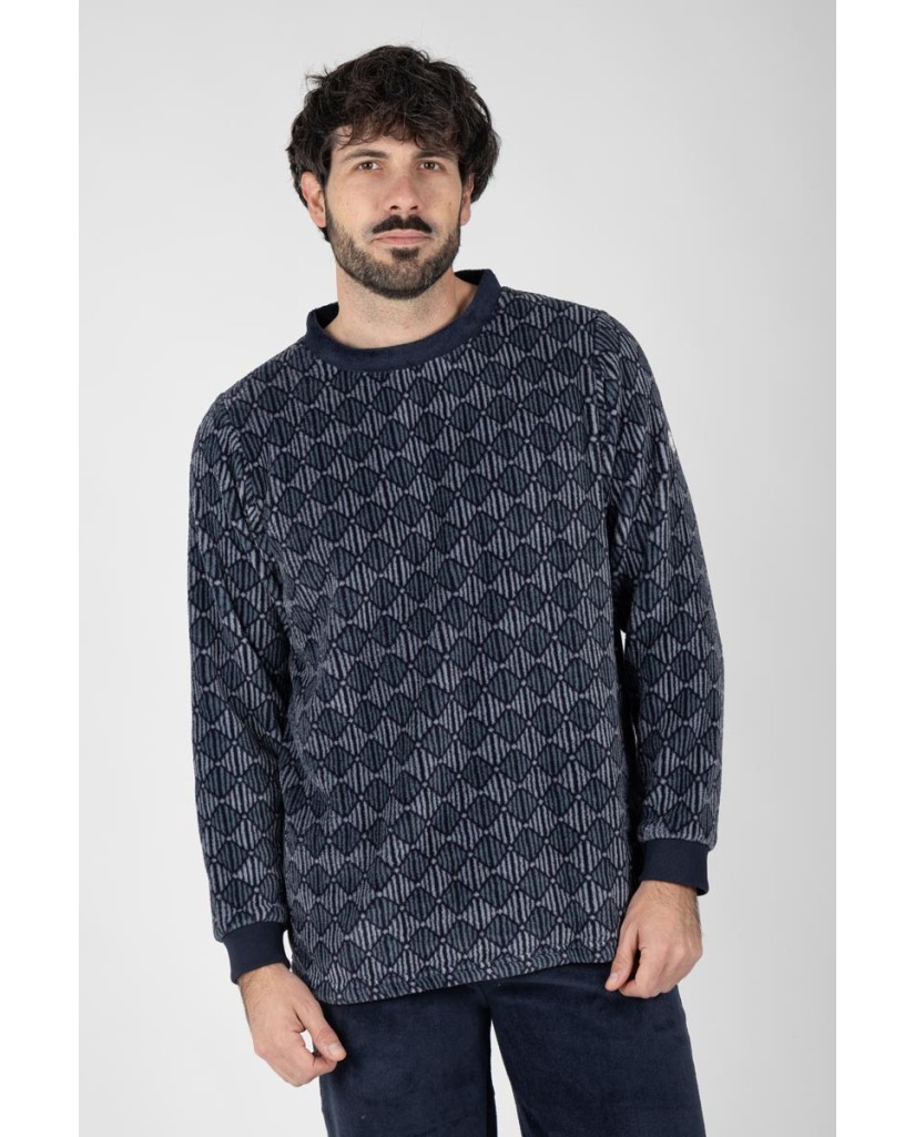 M26116 PIJAMA HOMBRE MUNFLÓN GEOMÉTRICO ROMBOS