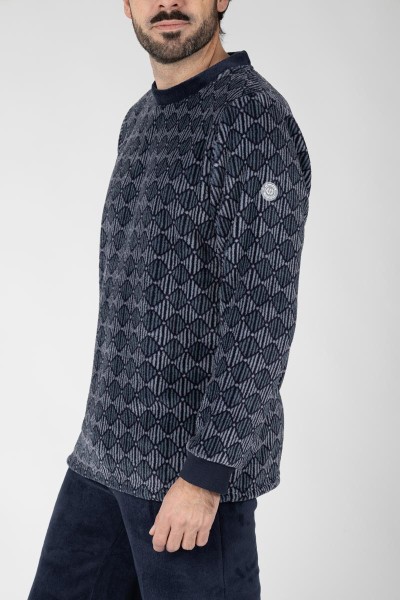 M26116 PIJAMA HOMBRE MUNFLÓN GEOMÉTRICO ROMBOS