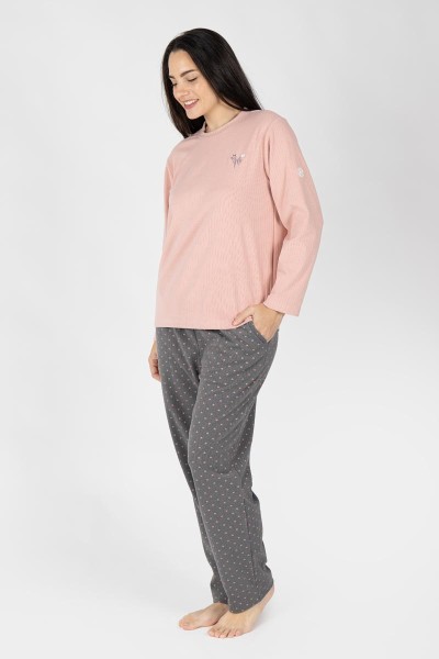 M26207 PIJAMA MUJER VELVET LISTADO HEARTS