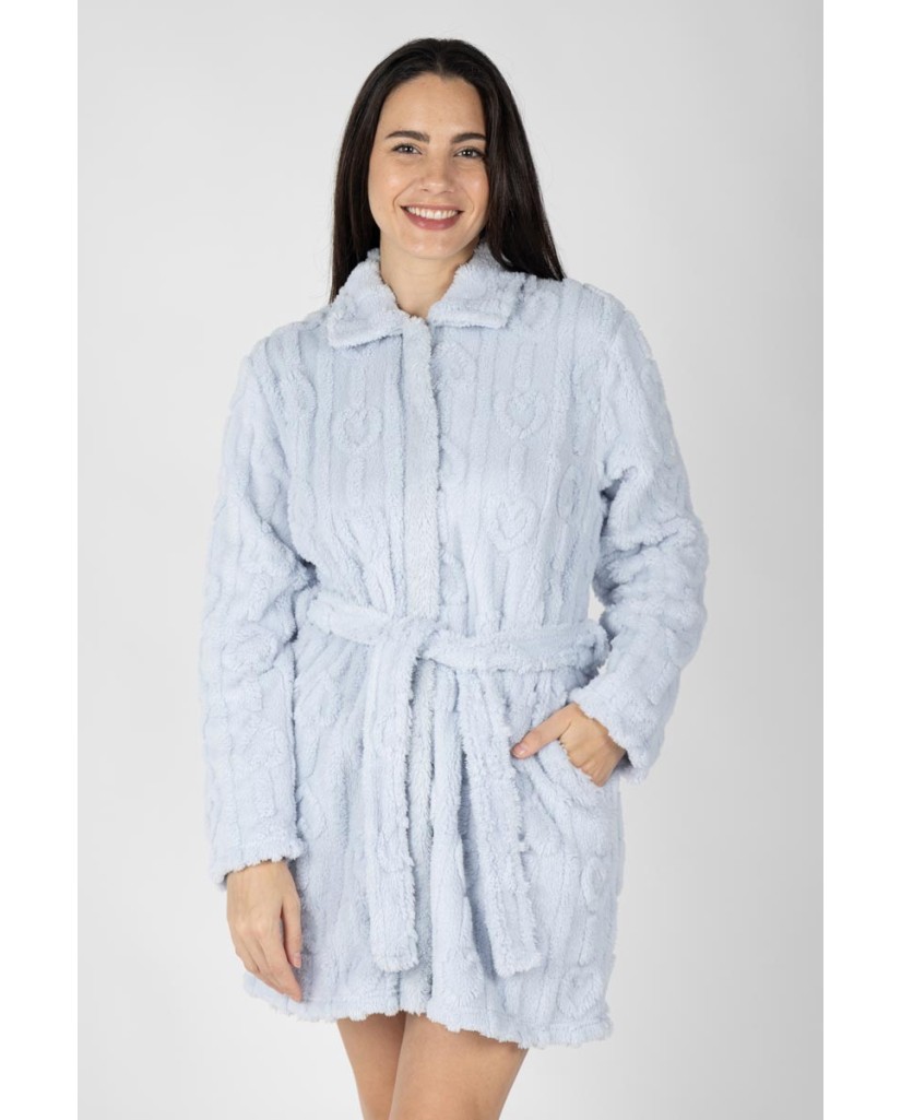 M26245 BATA MUJER MUFLÓN CORTA CREMALLERA TEXTURA HEART