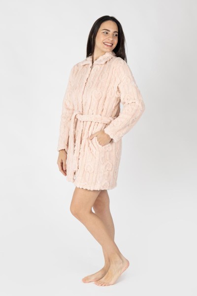 M26246 BATA MUJER MUFLÓN CORTA CREMALLERA TEXTURA HEART